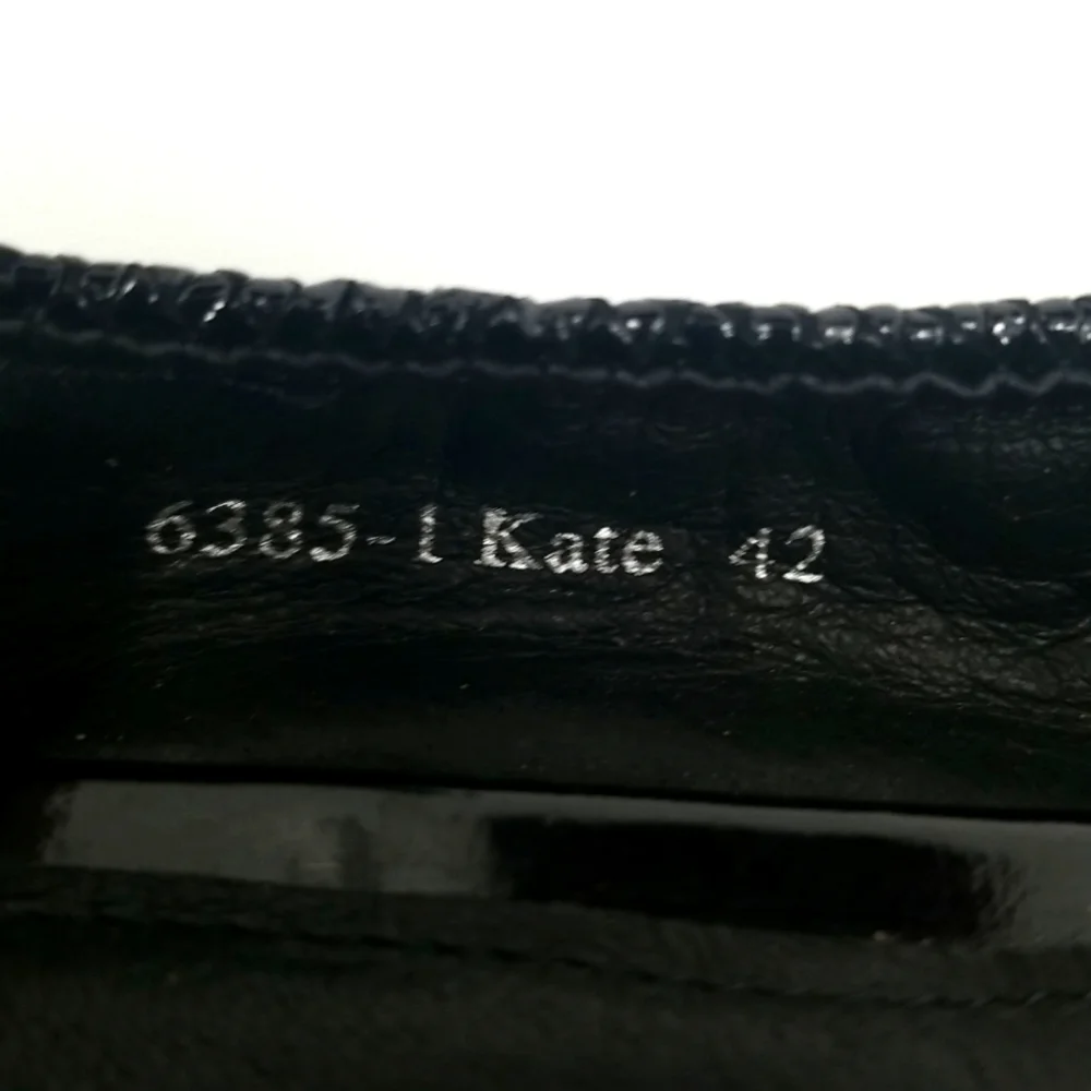 RS Black Genuine Leather‎ Textured Ballet Flat